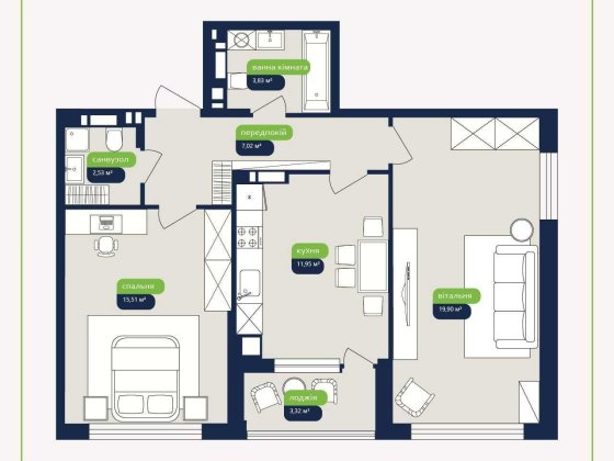 Гатне, ЖК "Оптимісто" 2к квартира 64м2, від забудовника. Діє ЄОСЕЛЯ! Гатное