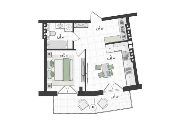 Продаж 1 кімнатна 46 мкв Львів Винники 3 поверх Винники