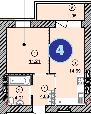Готова 1к квартира в ЖК Атмосфера за 42200 у.е. РОЗСТРОЧКА - фото 1