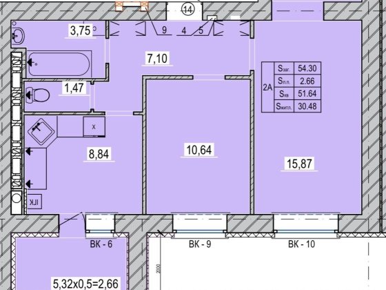 Продається 2-кімнатна квартира Вишневе