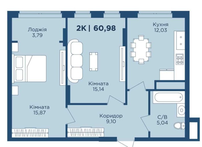 2-кімнатна квартира в новому ЖК URBN - фото 1