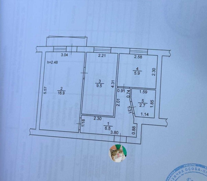2 кімнатна квартира 45м2 в ЦЕНТРІ Бучі від власника під ремонт, торг є - фото 1