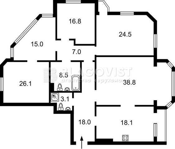 Печерськ Коновальця(Щорса),32а 7(24) 182м ремонт 250000 - фото 1
