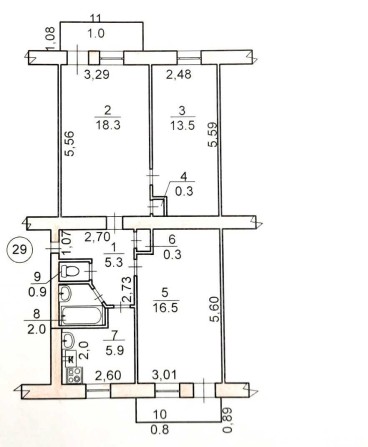 продам 3 комн кв,4\5 цегла, Інгульский район,поруч кінотеатр Юность - фото 1