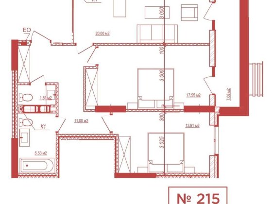 Велика 2-кімн. квартира (77 м2) від забудовника в готовому будинку Петропавловская Борщаговка