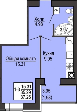 17040$ перший внесок 1к 37 м здача 4 квартал 2025 710$/міс - фото 1