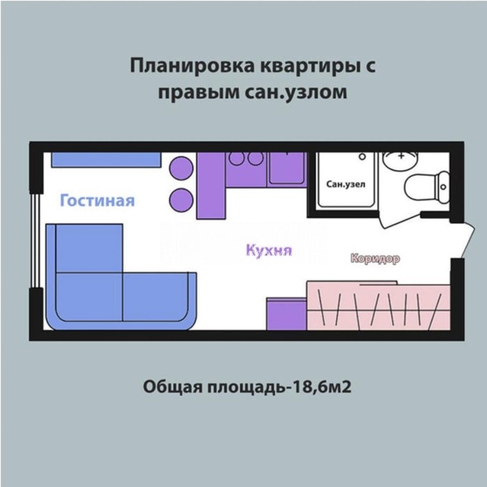 Гостинка 19м2 ЖК Воробьевы горы на Полях-3 Ботанич.сад Клочковская - фото 1