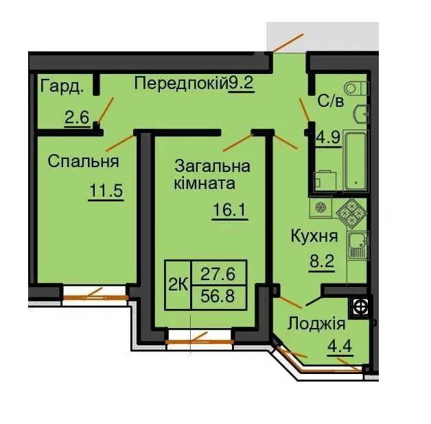 ‼️РОЗСТРОЧКА‼️ Продам 2к квартиру 57 м2 ЖК Софія Резиденс Резиденція - фото 1