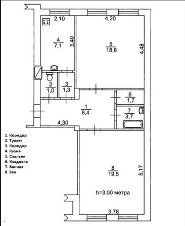 Продаж великої 2-кімнатної "сталінки" в самому центрі міста. - фото 1
