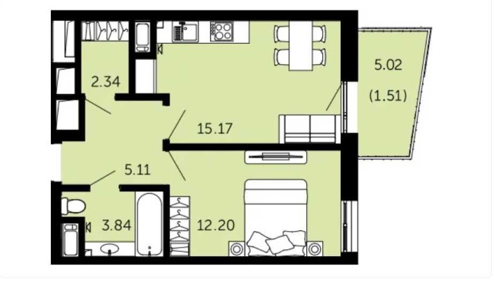 Продаж 1-кім в ЖК  Viking hills, вул. Щурата, 40м2. - фото 1