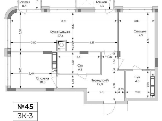 Квартира в ЖК «Lypynsky». Є різні планування Львов