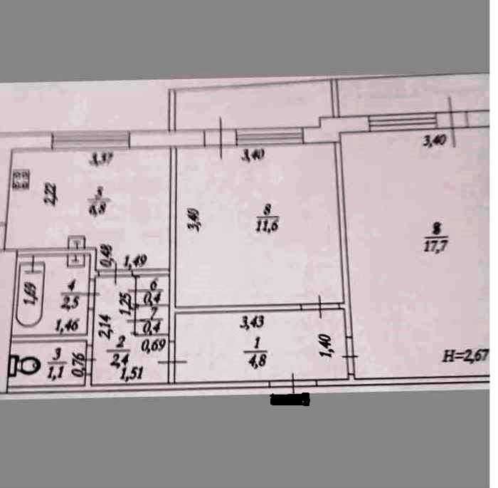 7m 2 квартира метро Масельского  ХТЗ  Новые Дома єВідновлення - фото 1