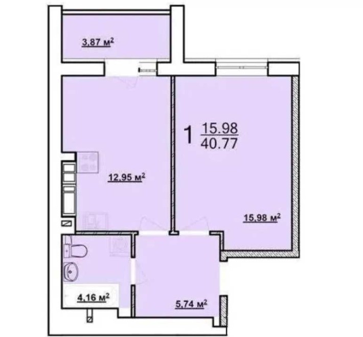 ДОМ С КОММУНИКАЦИЯМИ! Продам 1 комн квартиру 41м2, ЖК Мира AB - фото 1