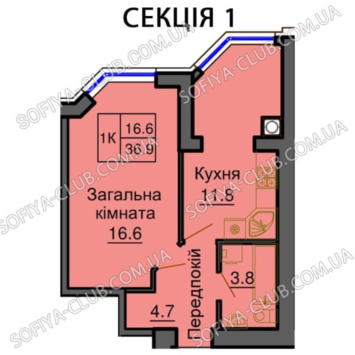 54000 $ ‼️Без % 1-кімнатна ЖК Софія Резиденція! - фото 1