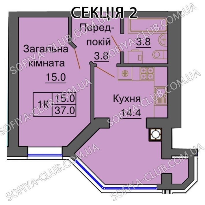 1-кімнатна‼️з Документами! ЖК Софія Клубний! - фото 1