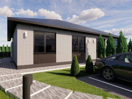 Новий одноповерховий дуплекс з ділянкою 4,2 сотки. Гостомель