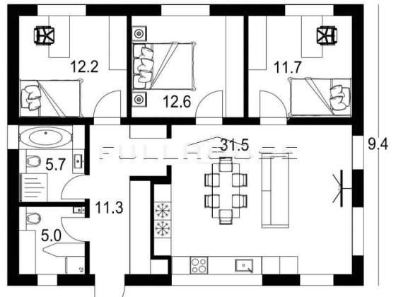Будинок 95 м² у центрі села Дмитрівка 8 соток Тепла підлога. Дмитровка