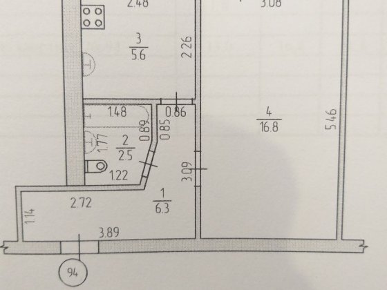 1-к квартира на 4 этаже Дружківка