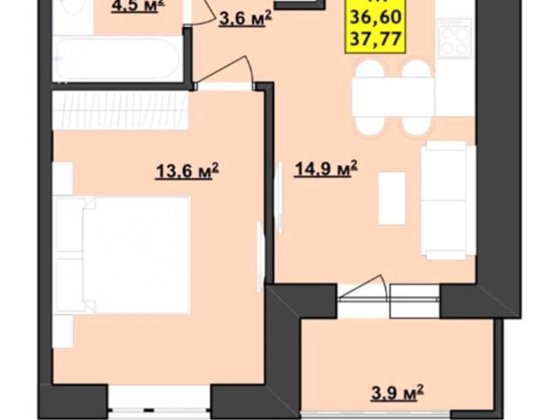Чудова 1-кімнатна квартира Калуш