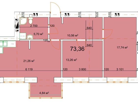2 кім. квартира з Кухнею-Студією.Розтермінування.Калуш,біля Епіцентру Калуш