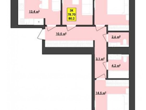 3-кімнатна квартира сучасного планування Калуш