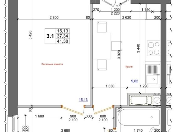 2 кімн з виглядом на ліс квартира ЖК Атлант Коцюбинське готовий будино Коцюбинське
