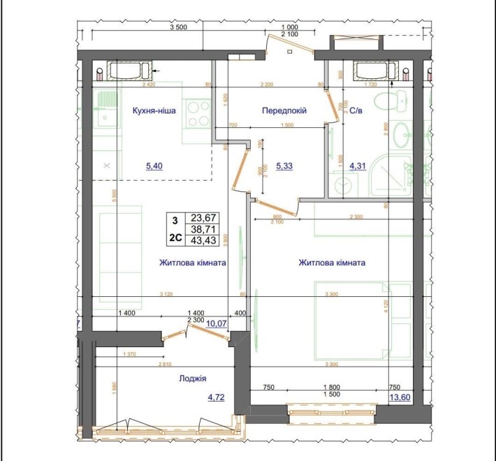 Квартира ЖК Атлант, Доківська 10 к12, Коцюбинське - фото 1