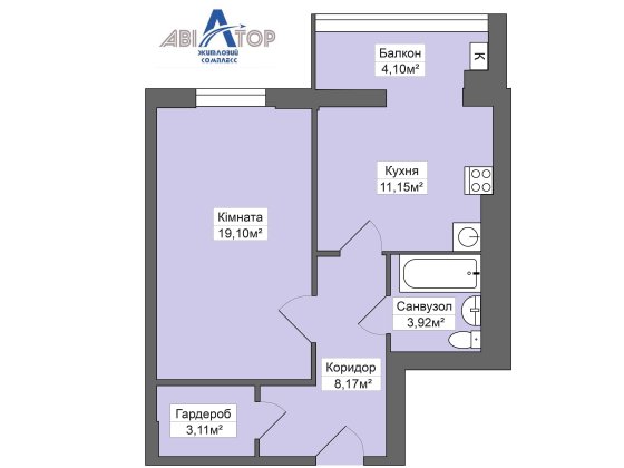 1-о кімнатка квартира від надійного забудовника  "ВТМ" Хмельницкий