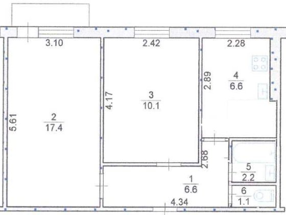 Продається 2 к. кв. на 3-му пов. 5-ти пов. будинку в м. Шостка Шостка