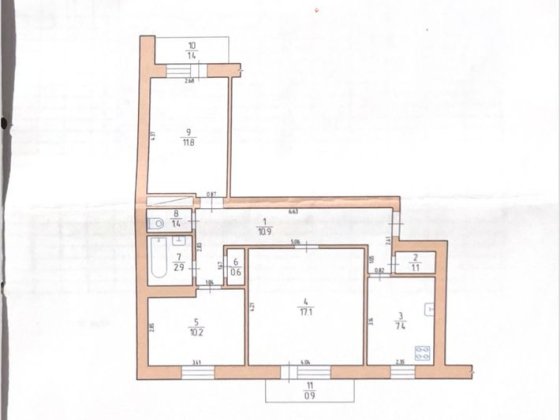 продаю трикімнатну квартиру 65,7кв м