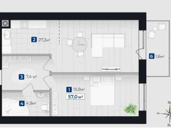 2 кім. квартира  в Клубному ЖК Вовчинець