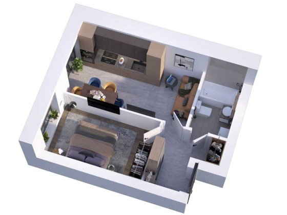 Готова 1К 33м2 у новому затишному ЖК "Рідний-3" поручь з метро Теремки Чабаны