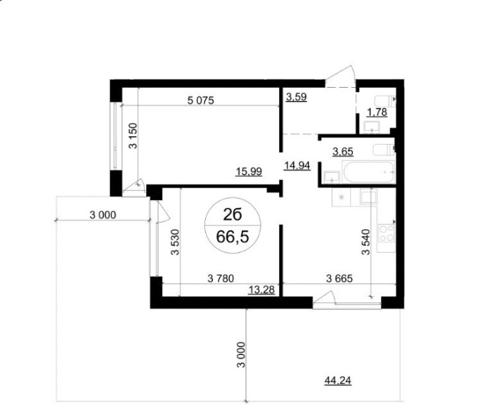 Продаж 2-к квартири, площа: 66,5 м², Брюховичі - фото 1