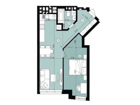 1 кімнатна квартира Park Arena 3 секція Зубра