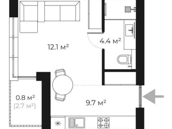1-кімнатна квартира | PARKLAND | Ужгород, новобудова - PL 10.25 Ужгород