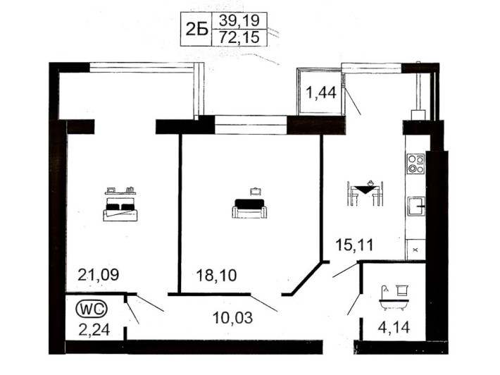 Продаж 2 кім в Сімейному Комфорті 72 м2 - фото 1