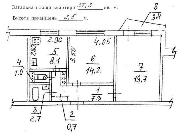 Продам 2 комнатную  ЧЕШКУ  54 м2 ЖМ Победа-6 2 этаж. в жилом состоянии - фото 1