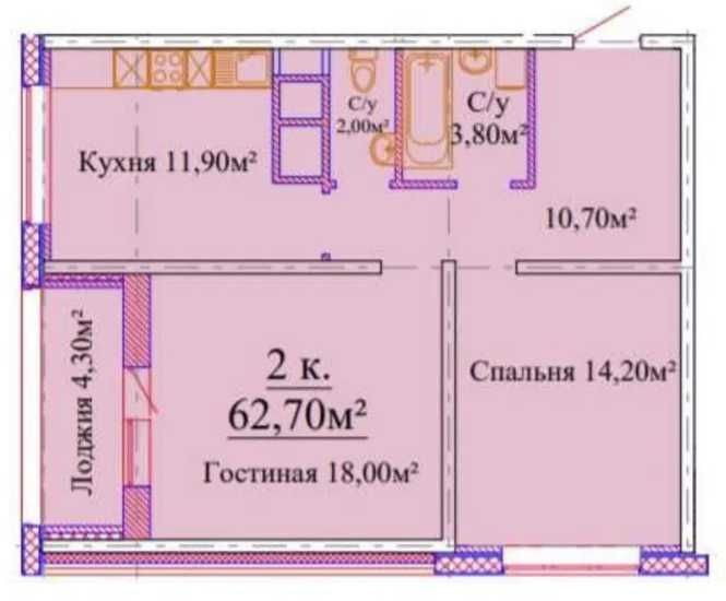 Двухкомнатная квартира ул Варненская "Скай-Сити" - фото 1