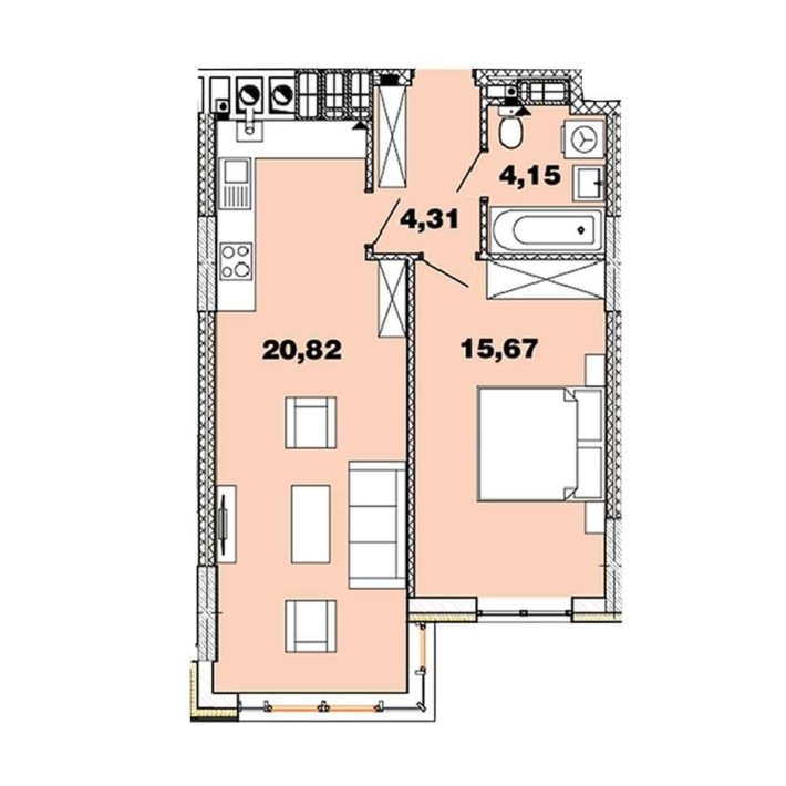 Велика однушка. ЖК "Crystal Avenue". 5 черга. Поруч парк із озером - фото 1