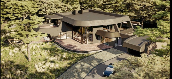 Лісники. КМ Хутір Ясний. Будинок у стилі Hi Tech, межує з заповідником - фото 1