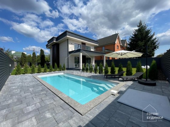 Сучасний будинок у стилі Hi-Tech з басейном Петропавлівська Борщагівка