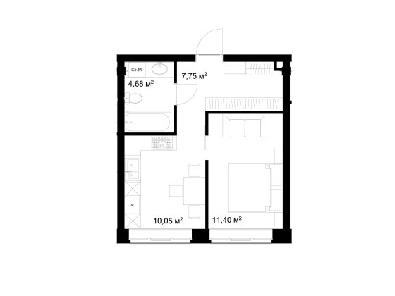 1 комн. кв-ра. Новая. Бердичів