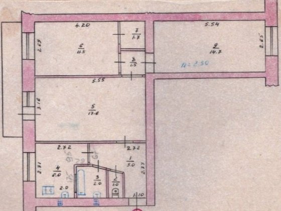 Продам трёхкомнатную квартиру Ізмаїл