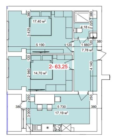 Продається 2 кім квартира, 63.25 м.кв в м.Коломия - фото 1