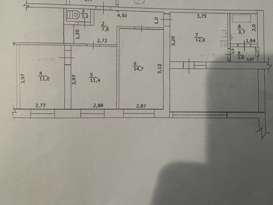 3 кімнатна квартира Звягель