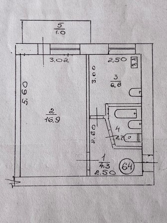 Продам 1 кімнатну квартиру військове /містечко№12 - фото 1