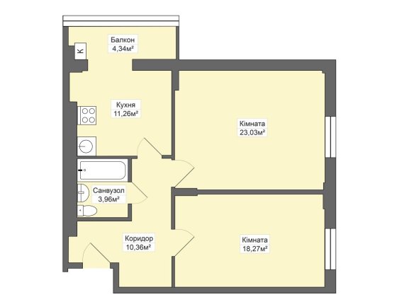 Акція!!! Чудова 2-о кімнатна квартира від надійного забудовника Хмельницкий