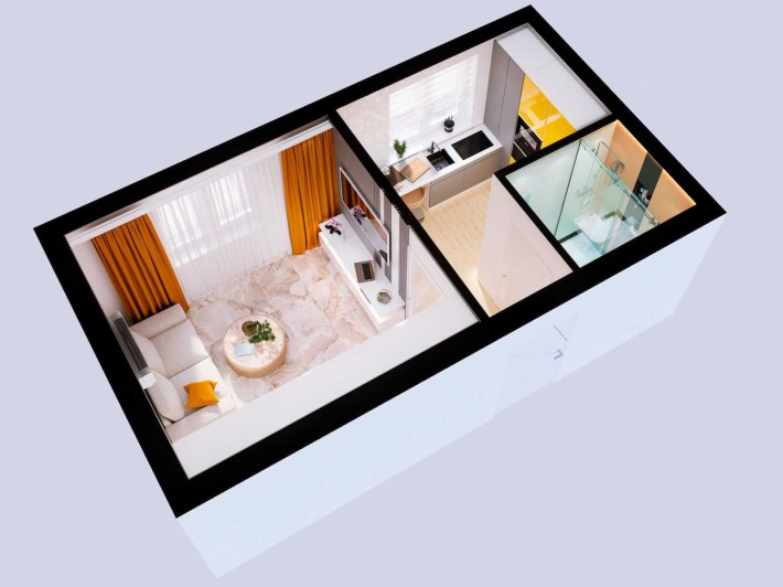 1 кім. квартира | 20.12 кв.м. | Не студія - окрема кухня | Без Комісії - фото 1