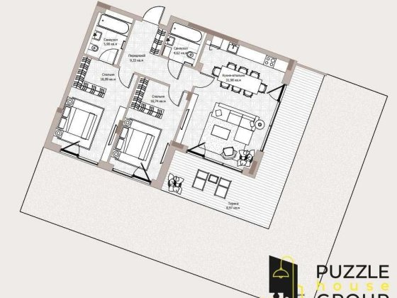 Унікальна 2к квартира з терасою у ЖК Park Lake City (2.2) Підгірці