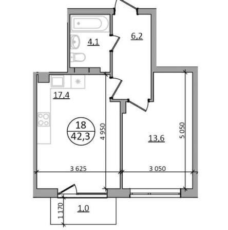 Продаж 1-к квартири 42,3 м² від забудовника, Брюховичі - фото 1